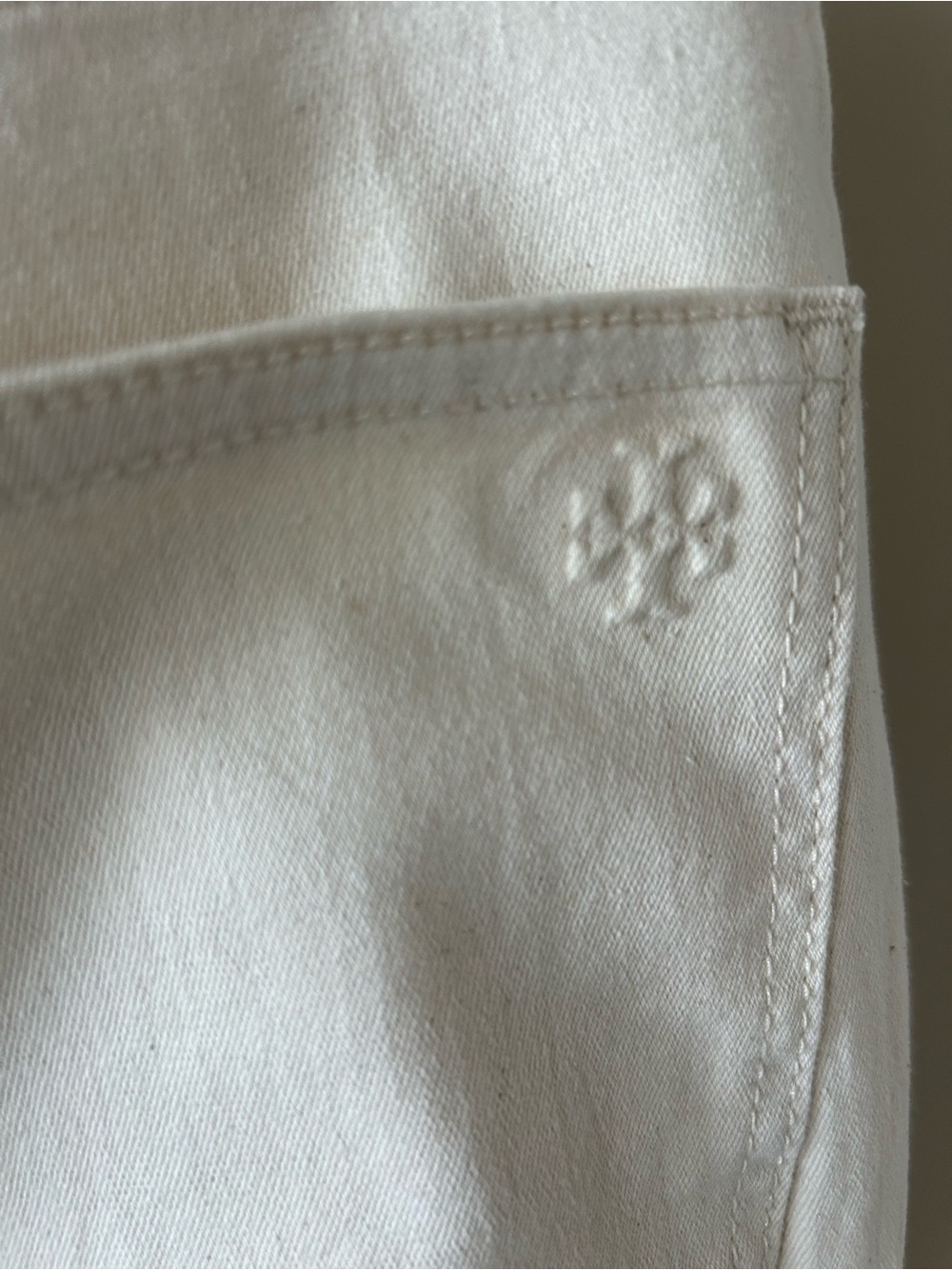 Tory Burch Cream High-Rise Button Fly Jeans - Picture 5 of 6